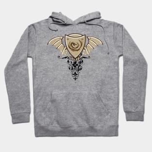 Wonderful dragon on a shield with wings Hoodie